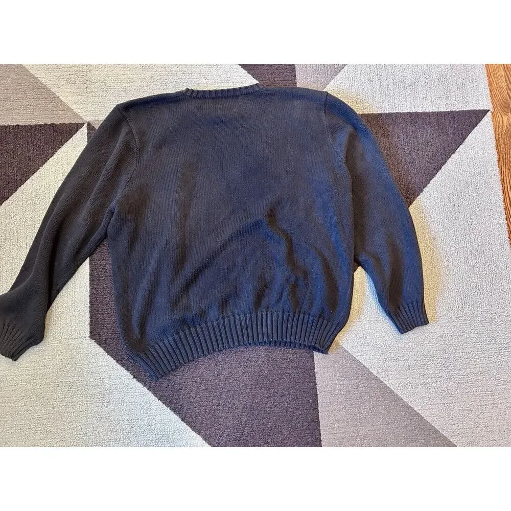 Polo Ralph Lauren Sweater Mens XL Extra Large Black Pima Cotton V‎ Neck Pullover